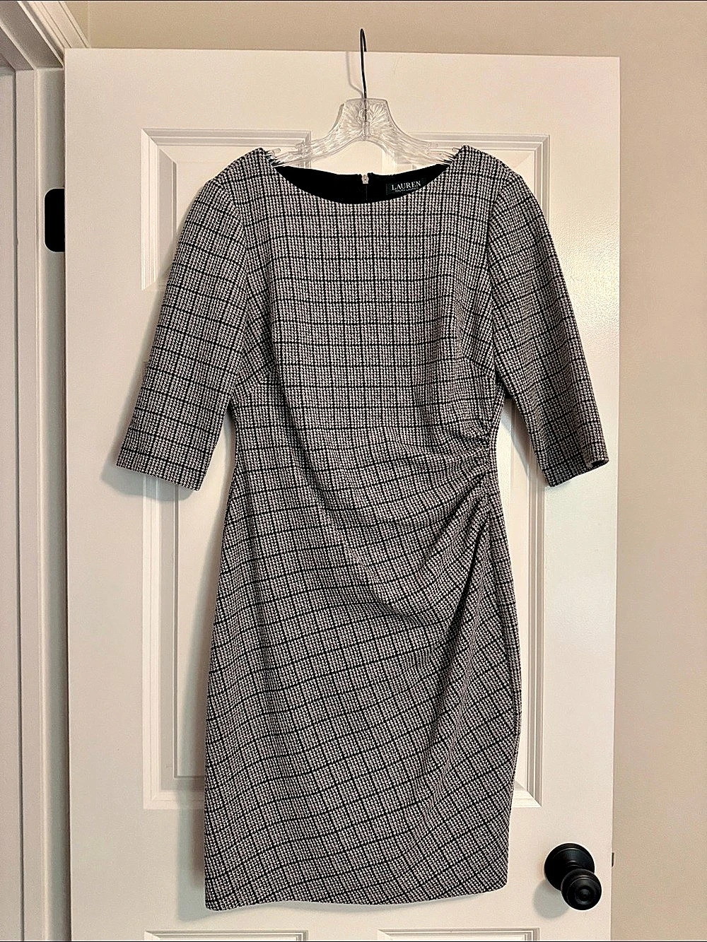 Lauren Ralph Lauren Houndstooth Midi Dress Size 10 Like New